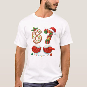 “6 Geschenke & Santa Hände” Cookie für Brüder T-Shirt