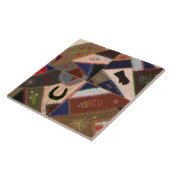 6" Glückshufeisen Vintage Patchwork Crazy Quilt Fliese (Seite)