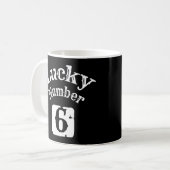 6 - Glückszahl 6 Glück Kaffeetasse (Vorderseite Links)