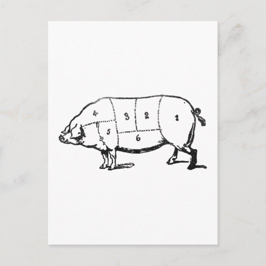 6 Grad Bacon Postkarte (Vorderseite)