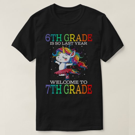 6. GRADE ist so im letzten Jahr willkommen zum 7.  T-Shirt (Design vorne)