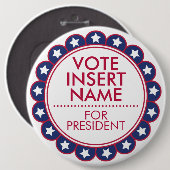 6" Großer benutzerdefinierter Knopf für Wahlkampag Button (Vorne & Hinten)