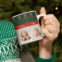 6 Großkinder Foto Roter Grüner Weihnachtsbaum Kaffeetasse