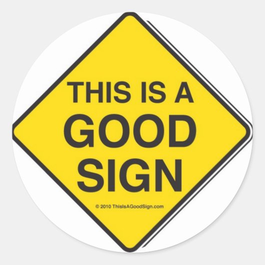 6 GUTE SIGNALSTICKER RUNDER AUFKLEBER (Vorderseite)