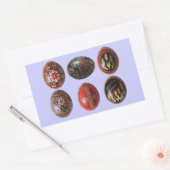 6 handgemalte ukrainische Ostereier Rechteckiger Aufkleber (Umschlag)