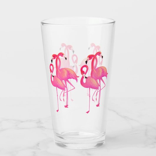 6 Hellrosa Flamingos Glas (Rückseite)