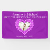 6. Hochzeitstag lila Amethyst-Banner Banner (Horizontal)