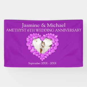 6. Hochzeitstag lila Amethyst-Banner Banner