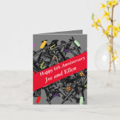 6. Hochzeitstag, Nägel und Bonbons, Karte (Gelbe Blume)