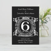 6. Hochzeitstag Not leidendes Wappen Einladung (Stehend Vorderseite)