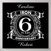 6. Hochzeitstag Not leidendes Wappen Poster (Vorne)