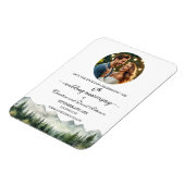 6. Hochzeitstag Save the Date Magnet mit Bergkiefe (Linke Seite)