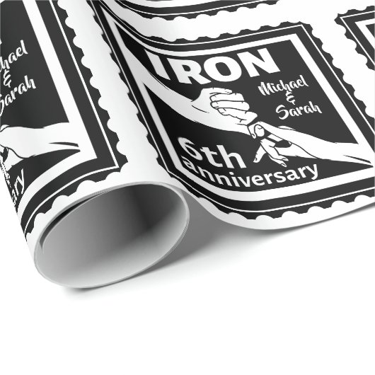 6. Hochzeitstag traditionelles Geschenk Eisen Geschenkpapier (Rolleneckpunkt)