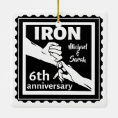 6. Hochzeitstag traditionelles Geschenk Eisen Keramikornament (Rückseite)