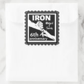 6. Hochzeitstag traditionelles Geschenk Eisen Quadratischer Aufkleber (Tasche)