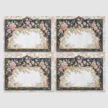 6 hübsche Vintage verzierte Panel-Tissue-Papiere