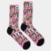 6 Hunde, 6 Namen, Hunde Foto - Personalisiert rosa Socken (Rechts)