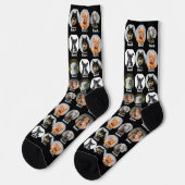 6 Hunde, 6 Namen, Hunde Foto - Personalisiert Schw Socken (Linkes Detail)