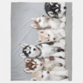 6 HUSKY PUPPIES FLEECEDECKE (Vorderseite)