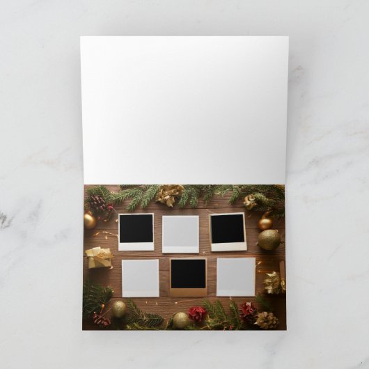 6 Image Rustic Holiday Grußkarte Karte (Innenseite)