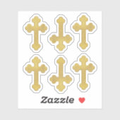 6 Imitate Metallische vergoldete Crossings - Conto Aufkleber (Blatt)