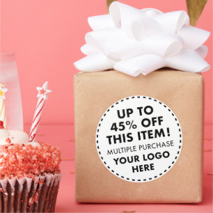 6 individuelle runde Aufkleber 45% Rabatt beim Gro