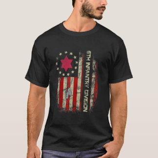6. Infanterie-Division Veteran USA-Flagge Militär  T-Shirt