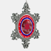 6. Infanterieabteilung Keepake Schneeflocken Zinn-Ornament (Links)