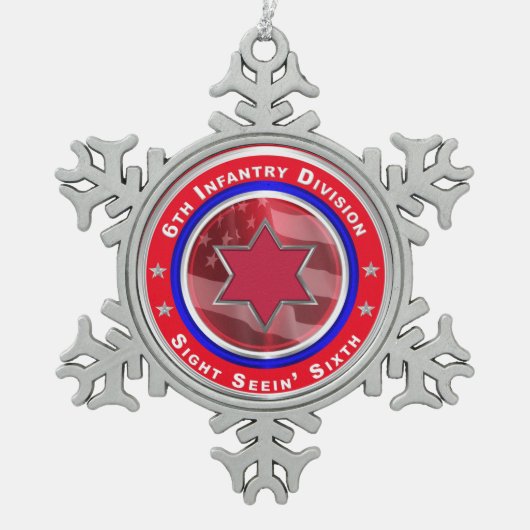 6. Infanterieabteilung Keepake Schneeflocken Zinn-Ornament (Vorderseite)