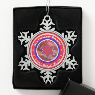 6. Infanterieabteilung Schneeflocken Zinn-Ornament