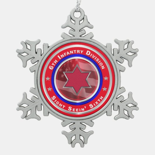 6. Infanterieabteilung Schneeflocken Zinn-Ornament (Vorderseite)