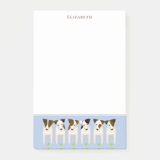 6 Jack Russell Terriers werfen Post-it Klebezettel (Vorderseite)