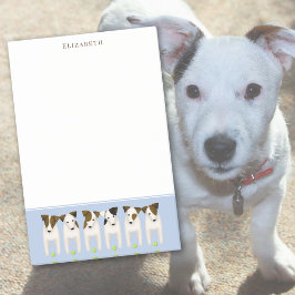6 Jack Russell Terriers werfen Post-it Klebezettel