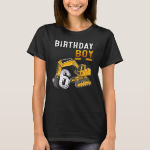6 Jahre alt 6. Geburtstag Baufahrzeug Excav T-Shirt