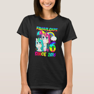 6 Jahre alt 6. Geburtstag Einhorn Girl Fabulous Si T-Shirt