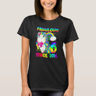 6 Jahre alt 6. Geburtstag Einhorn Girl Fabulous Si T-Shirt