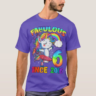 6 Jahre alt 6. Geburtstag Einhorn Girl Fabulous Si T-Shirt
