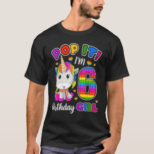 6 Jahre alt 6. Geburtstag Einhorn Girls Pop It Fid T-Shirt