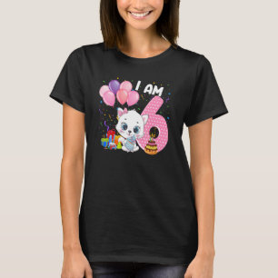 6 Jahre alt 6. Geburtstag Kitty Girl Lieben Niedli T-Shirt