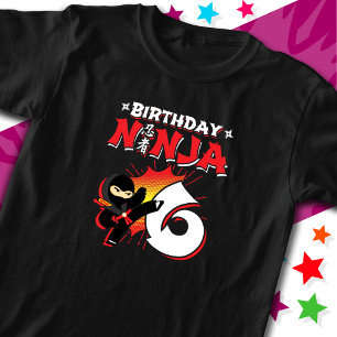 6 Jahre alt Comic Book Style Ninja 6. Geburtstag T-Shirt