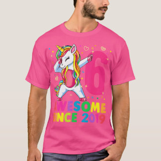 6 Jahre alt Einhorn Dabbing 6. Geburtstag Mädchen  T-Shirt