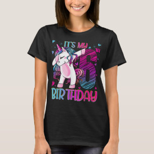 6 Jahre alt Einhorn Dabbing 6. Geburtstag Mädchen T-Shirt