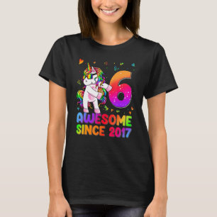 6 Jahre alt Einhorn Flossen 6. Geburtstag Girl Uni T-Shirt