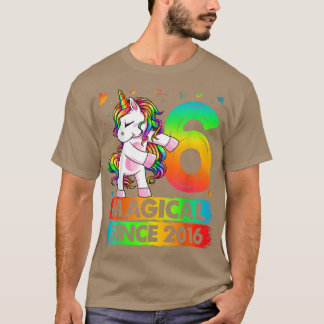 6 Jahre alt Einhorn Flossen 6. Geburtstag Girl Uni T-Shirt