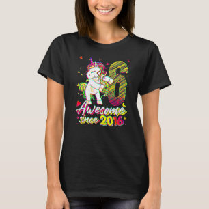 6 Jahre alt Einhorn Flossing 6. Geburtstag Mädchen T-Shirt