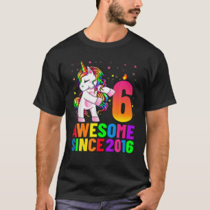 6 Jahre alt Geburtstag Einhorn am 6. Geburtstag T-Shirt