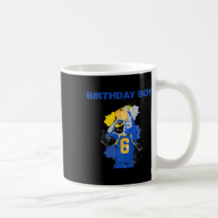 6 Jahre alt Geburtstag Junge blau und gelb Bysketb Kaffeetasse