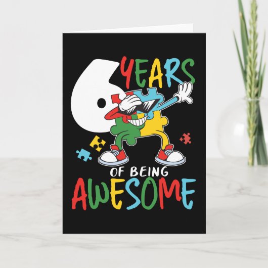 6 Jahre alt Geburtstag Junge oder Mädchen Autismus Karte (Vorderseite)