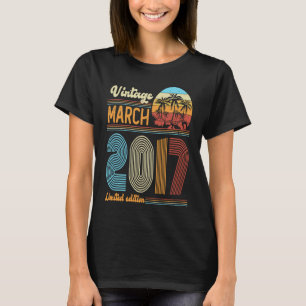 6 Jahre alt Geburtstag Vintager März 2017 Girls Bo T-Shirt