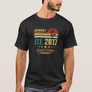 6 Jahre alt Januar 2017 6. Geburtstag T-Shirt